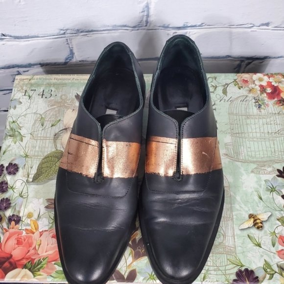 Miista Marta Black and Rose Gold Loafers - Picture 5 of 8